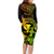 Hawaii Family Matching Long Sleeve Bodycon Dress and Hawaiian Shirt Hula Girl Mix Polynesian Plumeria Reggae Version - Wonder Print Shop