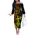 Hawaii Family Matching Off Shoulder Long Sleeve Dress and Hawaiian Shirt Hula Girl Mix Polynesian Plumeria Reggae Version - Wonder Print Shop