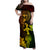 Hawaii Family Matching Off Shoulder Maxi Dress and Hawaiian Shirt Hula Girl Mix Polynesian Plumeria Reggae Version - Wonder Print Shop