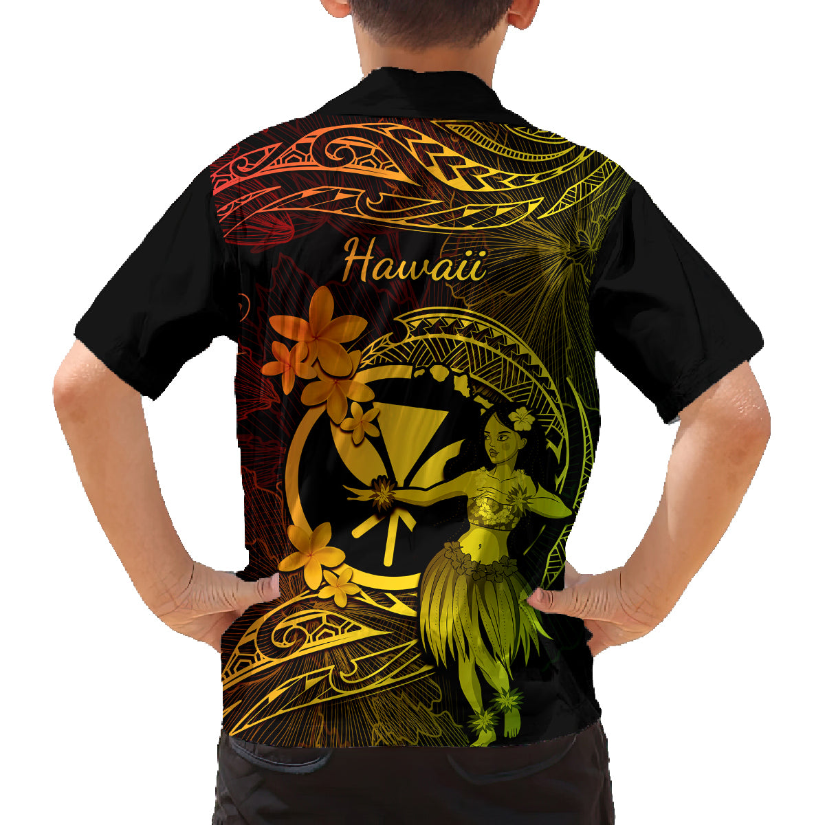 Hawaii Family Matching Summer Maxi Dress and Hawaiian Shirt Hula Girl Mix Polynesian Plumeria Reggae Version - Wonder Print Shop