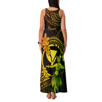 Hawaii Family Matching Tank Maxi Dress and Hawaiian Shirt Hula Girl Mix Polynesian Plumeria Reggae Version - Wonder Print Shop