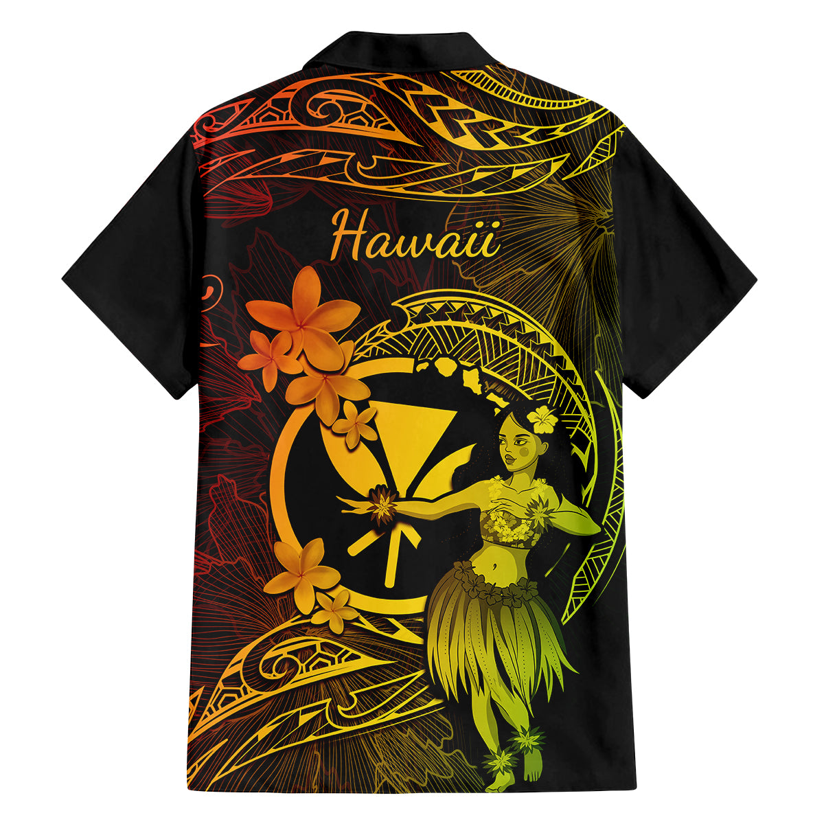 Hawaii Kid Hawaiian Shirt Hula Girl Mix Polynesian Plumeria Reggae Version - Wonder Print Shop
