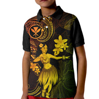 Hawaii Kid Polo Shirt Hula Girl Mix Polynesian Plumeria Reggae Version - Wonder Print Shop
