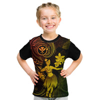 Hawaii Kid T Shirt Hula Girl Mix Polynesian Plumeria Reggae Version - Wonder Print Shop