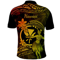 Hawaii Polo Shirt Hula Girl Mix Polynesian Plumeria Reggae Version - Wonder Print Shop