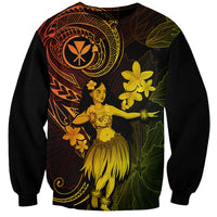Hawaii Sweatshirt Hula Girl Mix Polynesian Plumeria Reggae Version - Wonder Print Shop