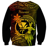 Hawaii Sweatshirt Hula Girl Mix Polynesian Plumeria Reggae Version - Wonder Print Shop