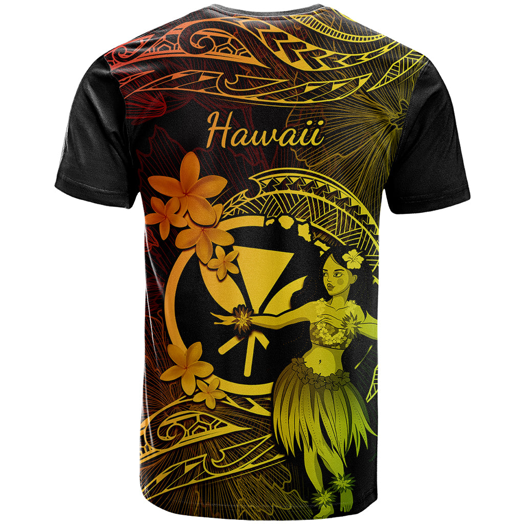 Hawaii T Shirt Hula Girl Mix Polynesian Plumeria Reggae Version - Wonder Print Shop