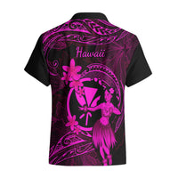 Hawaii Hawaiian Shirt Hula Girl Mix Polynesian Plumeria Pink Version - Wonder Print Shop
