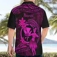 Hawaii Hawaiian Shirt Hula Girl Mix Polynesian Plumeria Pink Version - Wonder Print Shop