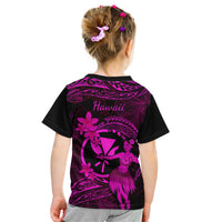 Hawaii Kid T Shirt Hula Girl Mix Polynesian Plumeria Pink Version - Wonder Print Shop