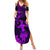 Hawaii Summer Maxi Dress Hula Girl Mix Polynesian Plumeria Purple Version - Wonder Print Shop