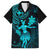 Hawaii Kid Hawaiian Shirt Hula Girl Mix Polynesian Plumeria Turquoise Version - Wonder Print Shop