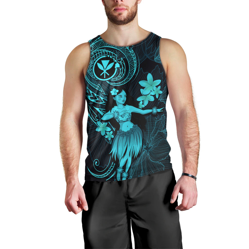 hawaii-men-tank-top-hula-girl-mix-polynesian-plumeria-turquoise-version