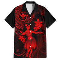 Hawaii Family Matching Summer Maxi Dress and Hawaiian Shirt Hula Girl Mix Polynesian Plumeria Red Version - Wonder Print Shop