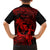 Hawaii Kid Hawaiian Shirt Hula Girl Mix Polynesian Plumeria Red Version - Wonder Print Shop