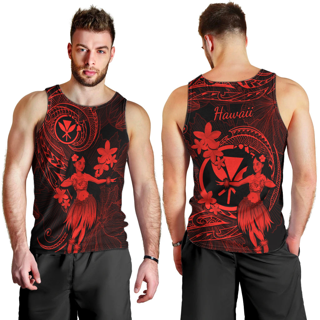 hawaii-men-tank-top-hula-girl-mix-polynesian-plumeria-red-version