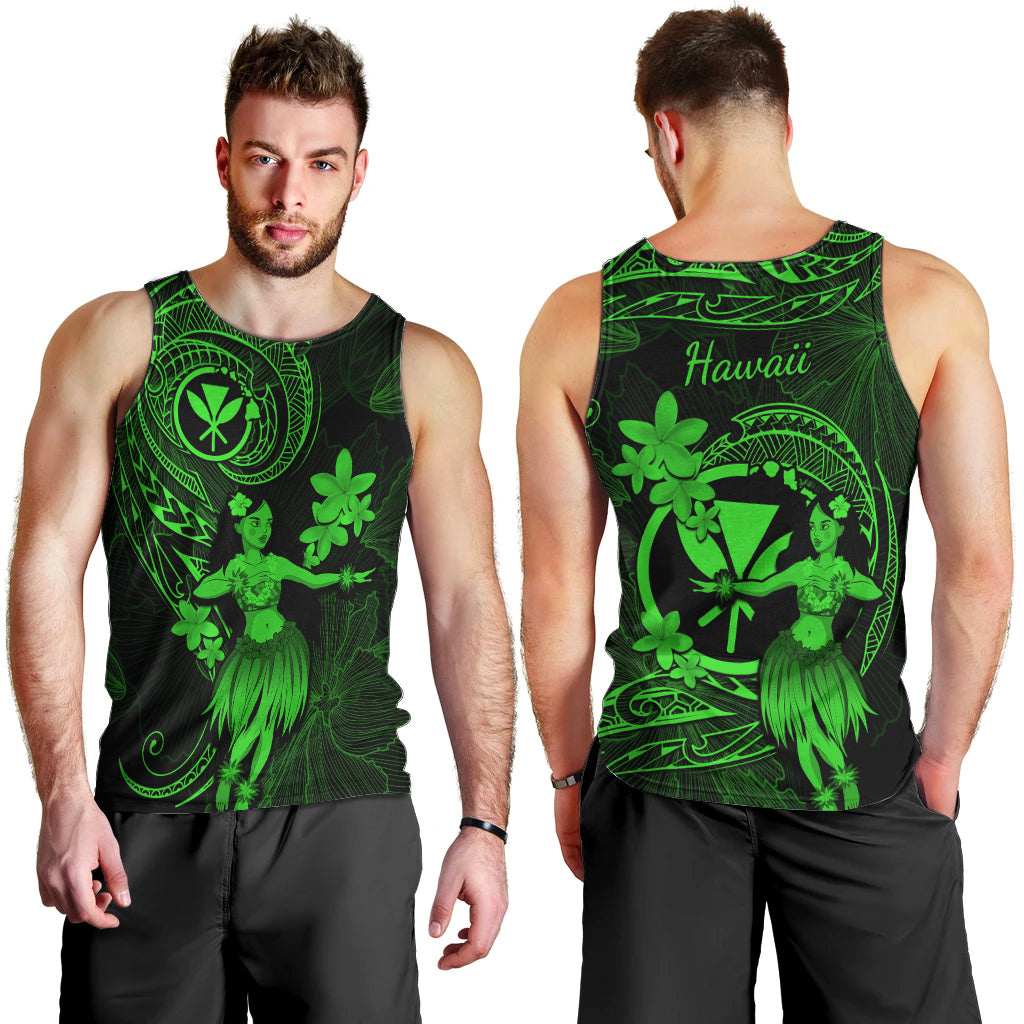 hawaii-men-tank-top-hula-girl-mix-polynesian-plumeria-green-version