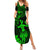 Hawaii Summer Maxi Dress Hula Girl Mix Polynesian Plumeria Green Version - Wonder Print Shop