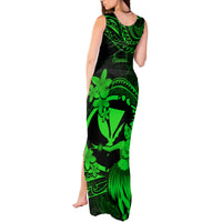 Hawaii Tank Maxi Dress Hula Girl Mix Polynesian Plumeria Green Version - Wonder Print Shop
