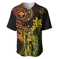 Hawaii Baseball Jersey King Kamehameha Mix Polynesian Plumeria Reggae Version - Wonder Print Shop