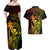 Hawaii Couples Matching Off Shoulder Maxi Dress and Hawaiian Shirt King Kamehameha Mix Polynesian Plumeria Reggae Version - Wonder Print Shop