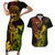 Hawaii Couples Matching Short Sleeve Bodycon Dress and Hawaiian Shirt King Kamehameha Mix Polynesian Plumeria Reggae Version - Wonder Print Shop