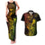 Hawaii Couples Matching Tank Maxi Dress and Hawaiian Shirt King Kamehameha Mix Polynesian Plumeria Reggae Version - Wonder Print Shop