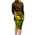 Hawaii Family Matching Long Sleeve Bodycon Dress and Hawaiian Shirt King Kamehameha Mix Polynesian Plumeria Reggae Version - Wonder Print Shop