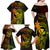 Hawaii Family Matching Off Shoulder Long Sleeve Dress and Hawaiian Shirt King Kamehameha Mix Polynesian Plumeria Reggae Version - Wonder Print Shop
