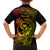 Hawaii Family Matching Off Shoulder Short Dress and Hawaiian Shirt King Kamehameha Mix Polynesian Plumeria Reggae Version - Wonder Print Shop