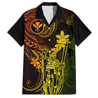 Hawaii Family Matching Short Sleeve Bodycon Dress and Hawaiian Shirt King Kamehameha Mix Polynesian Plumeria Reggae Version - Wonder Print Shop
