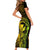 Hawaii Family Matching Short Sleeve Bodycon Dress and Hawaiian Shirt King Kamehameha Mix Polynesian Plumeria Reggae Version - Wonder Print Shop