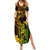 Hawaii Family Matching Summer Maxi Dress and Hawaiian Shirt King Kamehameha Mix Polynesian Plumeria Reggae Version - Wonder Print Shop