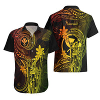 Hawaii Hawaiian Shirt King Kamehameha Mix Polynesian Plumeria Reggae Version - Wonder Print Shop