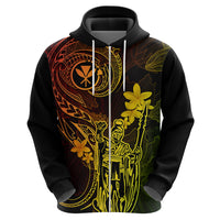 Hawaii Hoodie King Kamehameha Mix Polynesian Plumeria Reggae Version - Wonder Print Shop