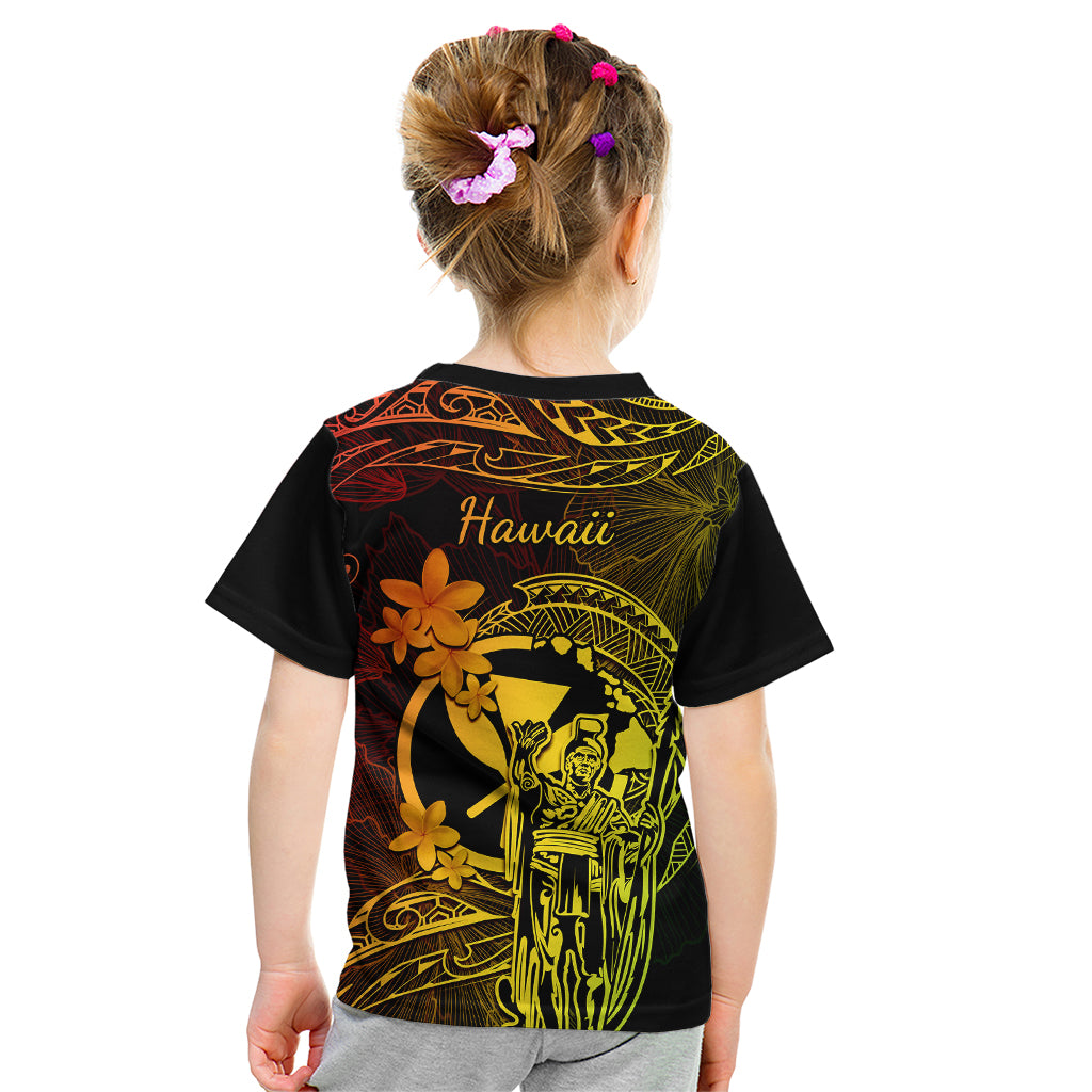 Hawaii Kid T Shirt King Kamehameha Mix Polynesian Plumeria Reggae Version - Wonder Print Shop