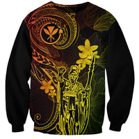 Hawaii Sweatshirt King Kamehameha Mix Polynesian Plumeria Reggae Version - Wonder Print Shop