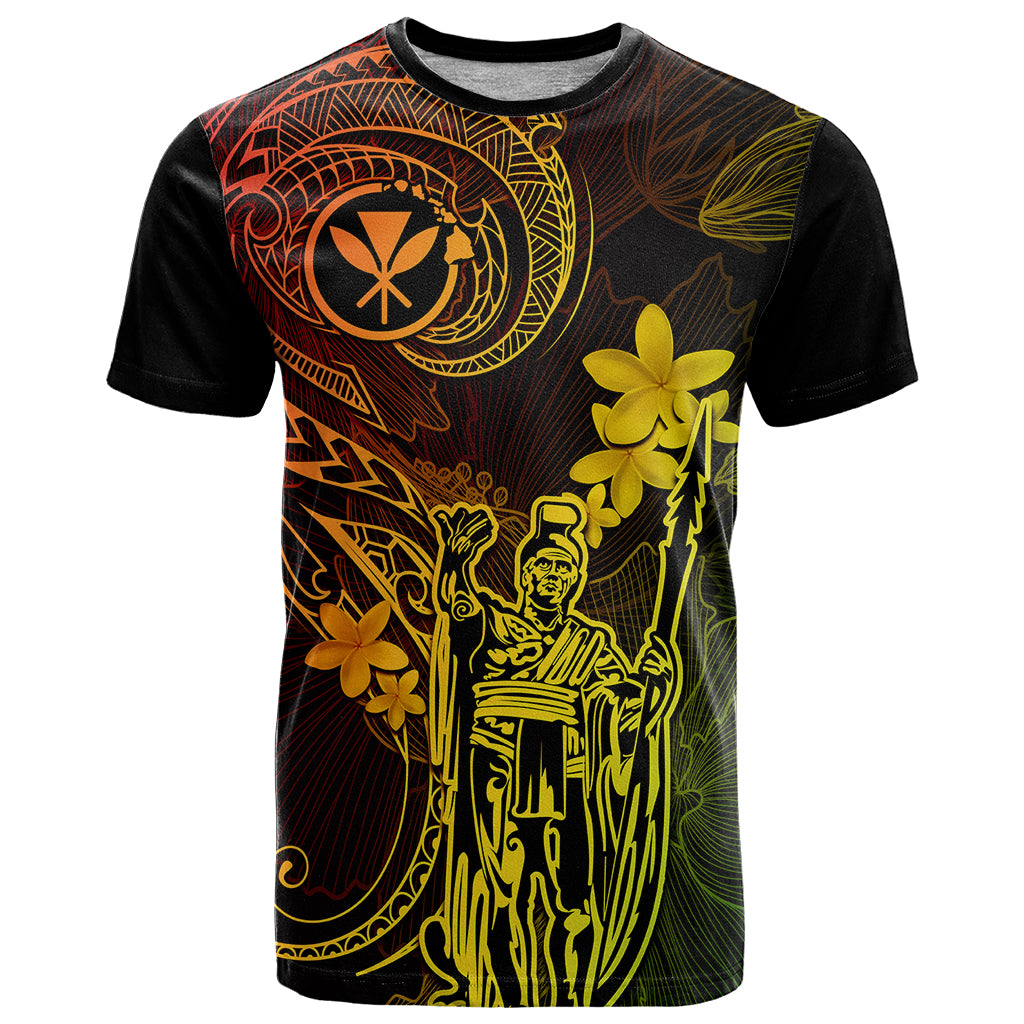 Hawaii T Shirt King Kamehameha Mix Polynesian Plumeria Reggae Version - Wonder Print Shop