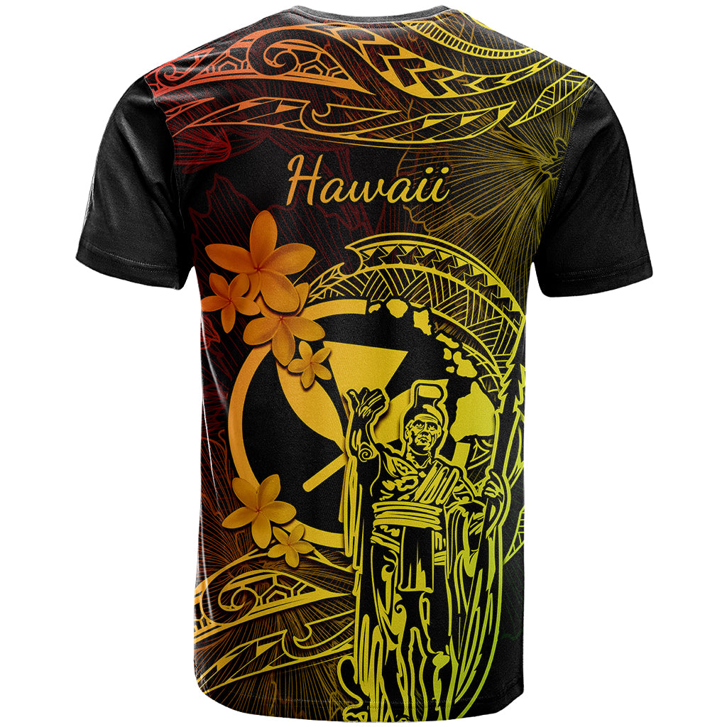 Hawaii T Shirt King Kamehameha Mix Polynesian Plumeria Reggae Version - Wonder Print Shop