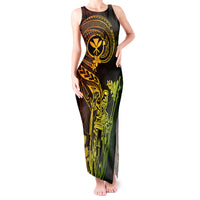 Hawaii Tank Maxi Dress King Kamehameha Mix Polynesian Plumeria Reggae Version - Wonder Print Shop