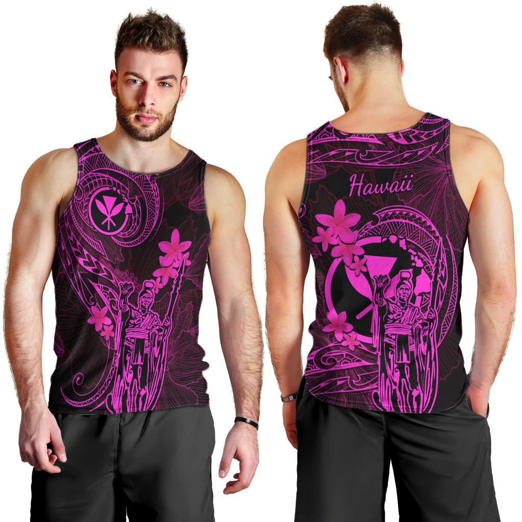 hawaii-men-tank-top-king-kamehameha-mix-polynesian-plumeria-pink-version