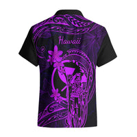Hawaii Hawaiian Shirt King Kamehameha Mix Polynesian Plumeria Purple Version - Wonder Print Shop