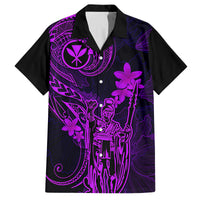 Hawaii Kid Hawaiian Shirt King Kamehameha Mix Polynesian Plumeria Purple Version - Wonder Print Shop