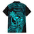 Hawaii Kid Hawaiian Shirt King Kamehameha Mix Polynesian Plumeria Turquoise Version - Wonder Print Shop