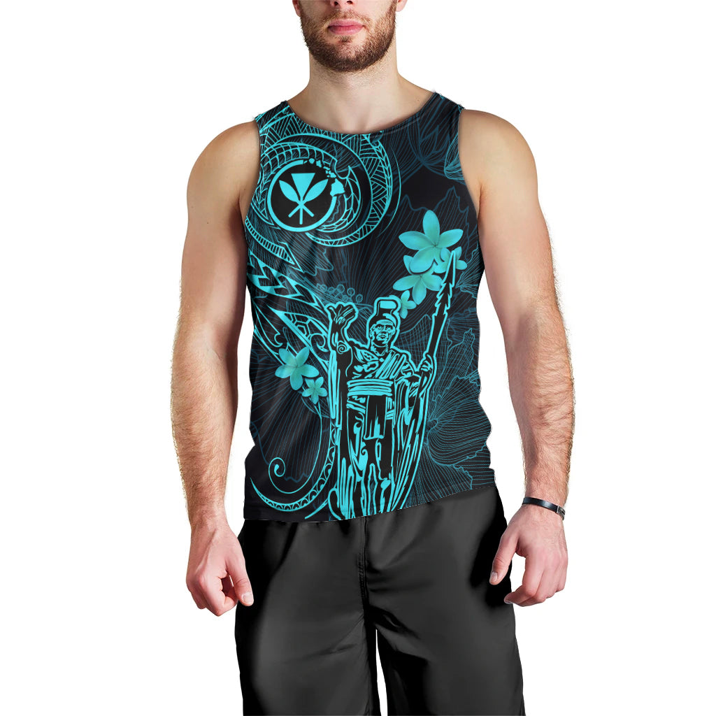 hawaii-men-tank-top-king-kamehameha-mix-polynesian-plumeria-turquoise-version