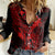 Hawaii Women Casual Shirt King Kamehameha Mix Polynesian Plumeria Red Version - Wonder Print Shop
