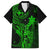 Hawaii Kid Hawaiian Shirt King Kamehameha Mix Polynesian Plumeria Green Version - Wonder Print Shop
