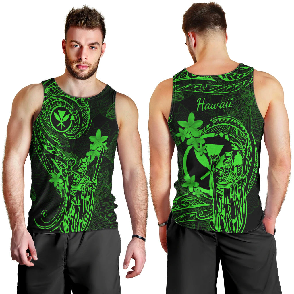 hawaii-men-tank-top-king-kamehameha-mix-polynesian-plumeria-green-version