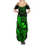 Hawaii Summer Maxi Dress King Kamehameha Mix Polynesian Plumeria Green Version - Wonder Print Shop